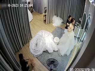 【婚纱店泄密】2023年黑客破解某婚纱店试衣间 新娘试穿婚纱全过程